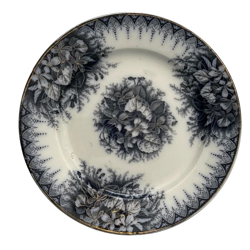 Flow Blue Violette K&G Luneville France Plates (set of 4)